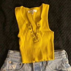 Love Tree yellow crop top